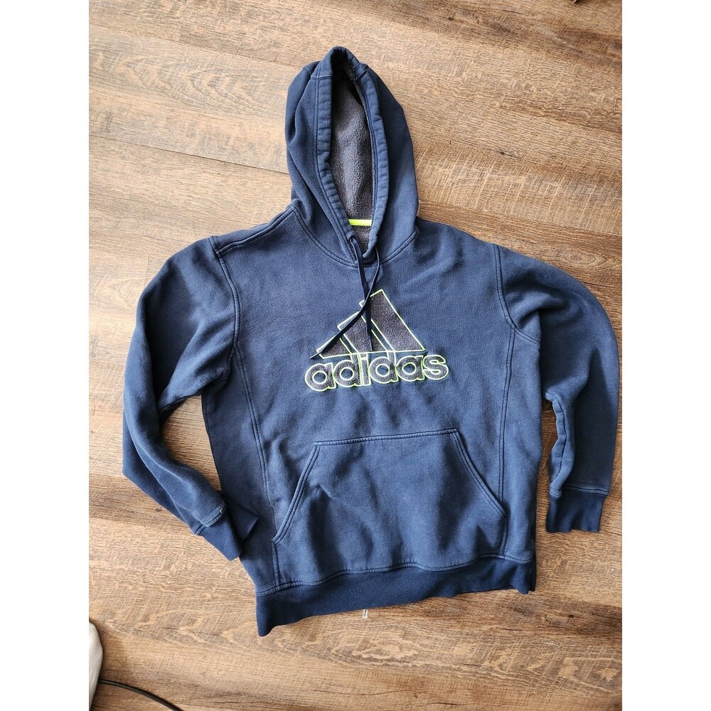 Mens L Adidas hoodie - blue & neon green
